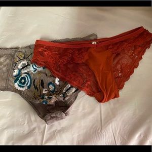 Free people intimately small and medium embroidered underwear